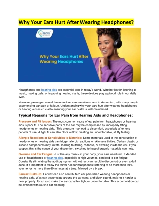 Why Your Ears Hurt After Wearing Headphones? | Aanvii Hearing