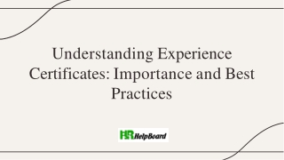 Experience Certificate Letter