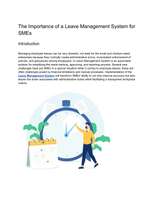 The Importance of a Leave Management System for SMEs