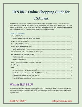 IRN BRU Online Shopping Guide for USA Fans