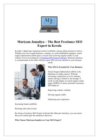 Freelance Seo Expert in Kerala