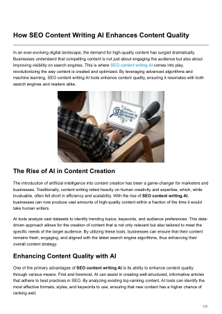 How SEO Content Writing AI Enhances Content Quality