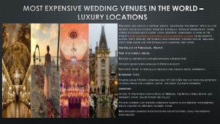Most Expensive Wedding Venues In The World – Luxury Locations