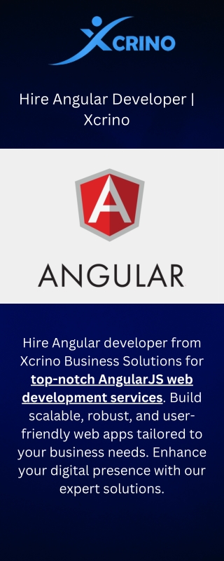 Hire Angular Developer  - Xcrino