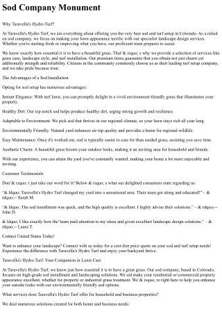 Sod Company Monument