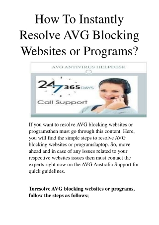 How To Instantly Resolve AVG Blocking Websites or Programs