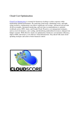 Cloud Score