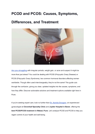 PCOD and PCOS_ Causes, Symptoms, Differences, and Treatment