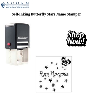 Self-Inking Butterfly Stars Name Stamper