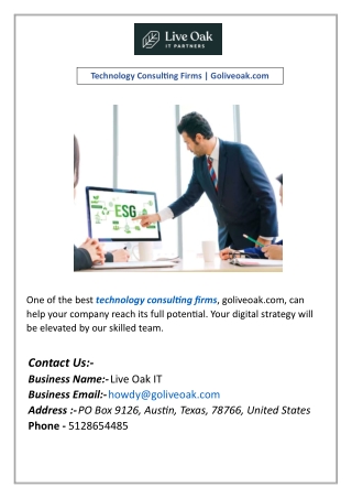 Technology Consulting Firms | Goliveoak.com