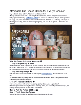 Affordable Gift Boxes Online for Every Occasion