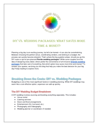 Affordable Wedding Package in Orlando  Stress-Free Celebrations