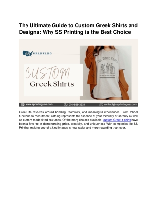 The Ultimate Guide to Custom Greek Shirts and Designs Why SS Printing is the Best Choice