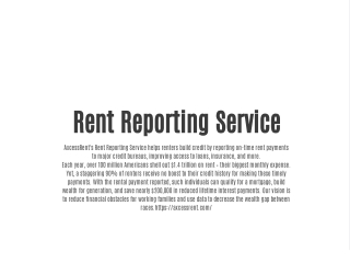 Rent Reporting Service