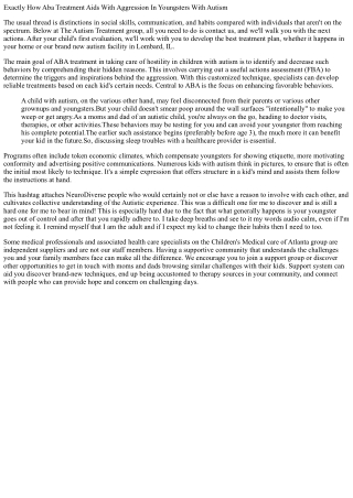 Autism Actions Problems