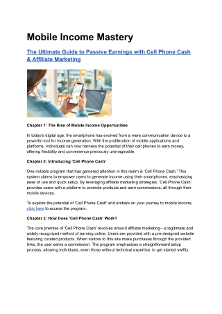 Mobile Income Mastery