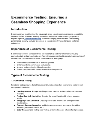 E-commerce Testing_ Ensuring a Seamless Shopping Experience