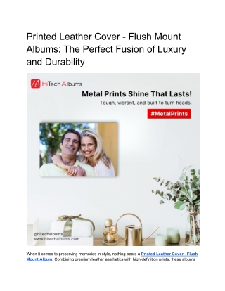 Printed Leather Cover - Flush Mount Albums