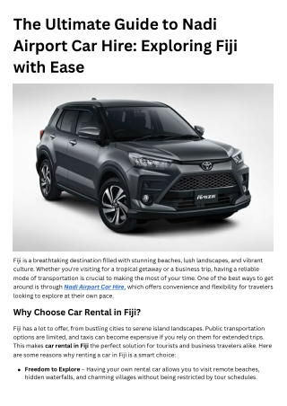 The Ultimate Guide to Nadi Airport Car Hire