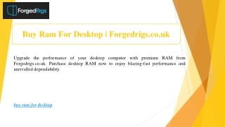 Buy Ram For Desktop | Forgedrigs.co.uk