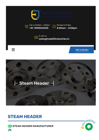 Reliable IBR Steam Headers – Engineered for Performance