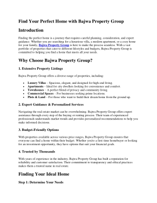 Bajwa Property Group Pilibhit