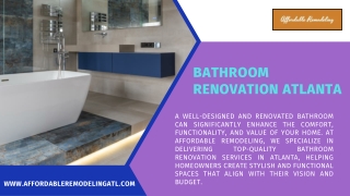 Enhance Your Home with Professional Bathroom Renovation in Atlanta