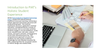 Enhancing Student Life at PIAT - Beyond the Classroom