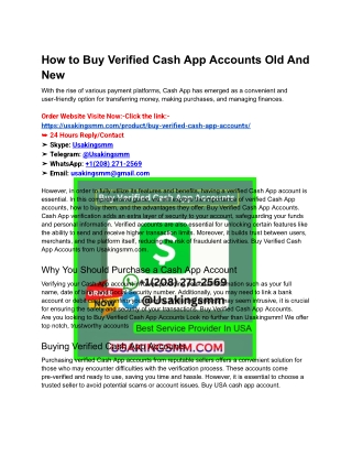 How to Buy Verified Cash App Accounts Old And New