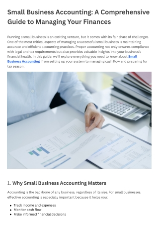 Small Business Accounting A Comprehensive Guide to Managing Your Finances