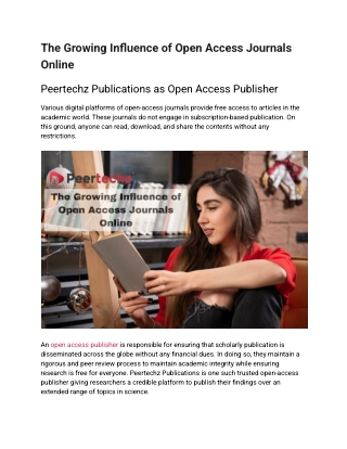 The Growing Influence of Open Access Journals Online (2)