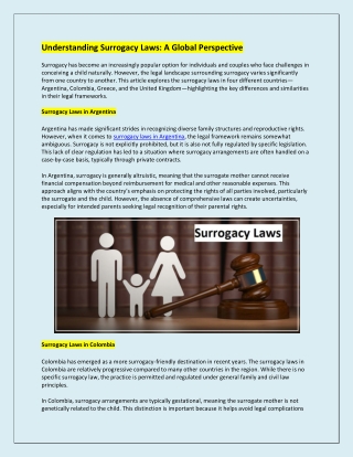 Understanding Surrogacy Laws A Global Perspective