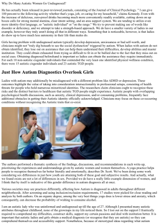 Why Autism Has Been Underdiagnosed In Women And Females
