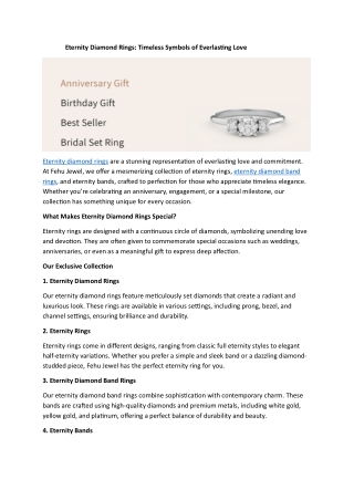 Eternity Diamond Rings- Timeless Symbols of Everlasting Love (1)