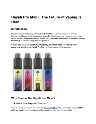Hayati Pro Max _ The Future of Vaping is Here