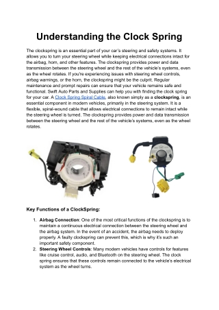 ClockSpring Spiral Cable