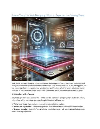 Future Trends in Web Designing