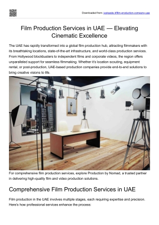 Film Production Services in UAE — Elevating Cinematic Excellence