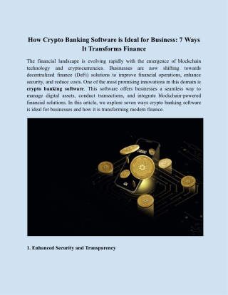 Crypto Banking Software: 7 Business Benefits You Can’t Ignore