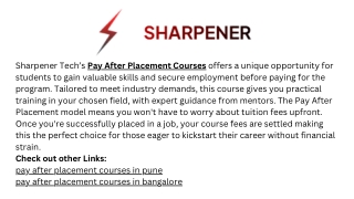 Pay After Placement Courses