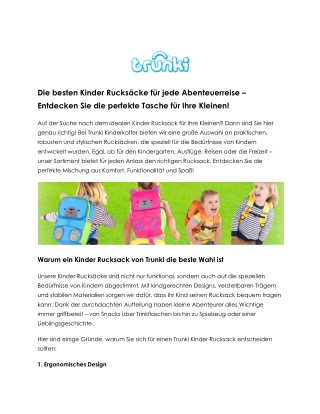 Kinder Rucksack – Komfort und Spaß für kleine Abenteurer