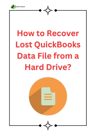 How to Recover Lost QuickBooks Data File from a Hard Drive