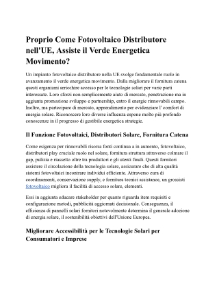 distributore fotovoltaico