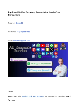 Top-Rated Verified Cash App Accounts for Hassle-Free Transactions