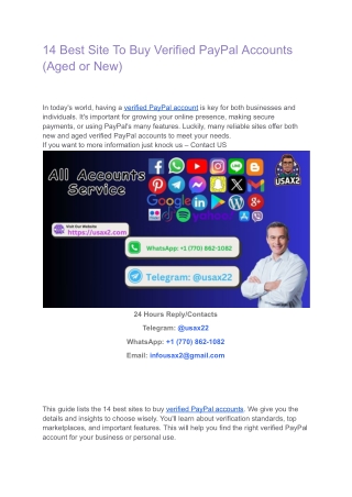 14 Best Site To Buy Verified PayPal Accounts (Aged or New)