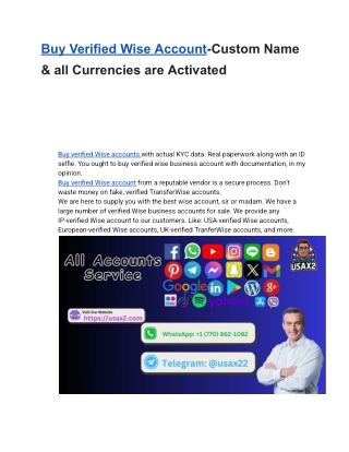 Buy Verified Wise Account-Custom Name & all Currencies are Activated