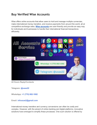 Buy Verified Wise Accounts