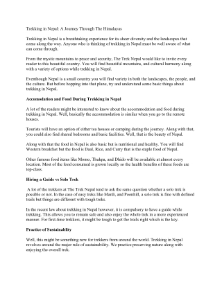 Trekking in Nepal: A Journey Through The Himalayas