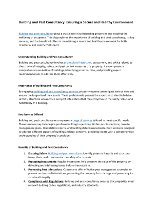 Building and Pest Inspection prices lists