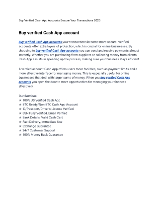 Buy Verified Cash App Accounts Secure Your Transactions 2025